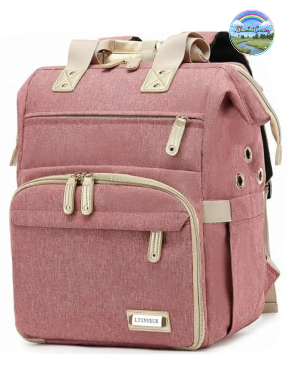 Large Capacity Knitting Backpack with Yarn Storage and Luggage Strap